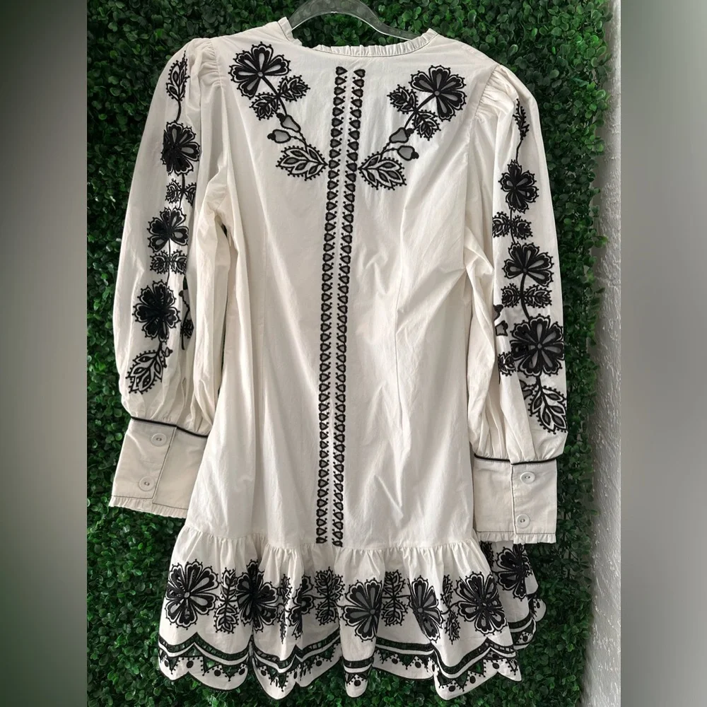 FARM Rio White & Black with Black Embroidery Dress - Picture 2 of 9